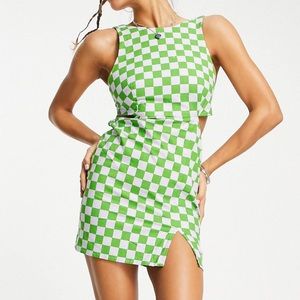 Retro Checkered Mini Dress